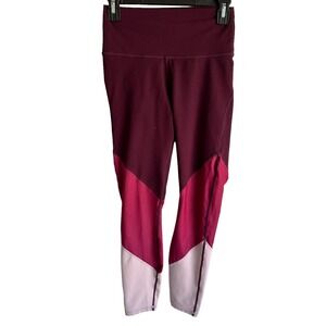 FABLETICS Purple Colorblock Powerhold Zone High Waisted Ladies Leggings, S